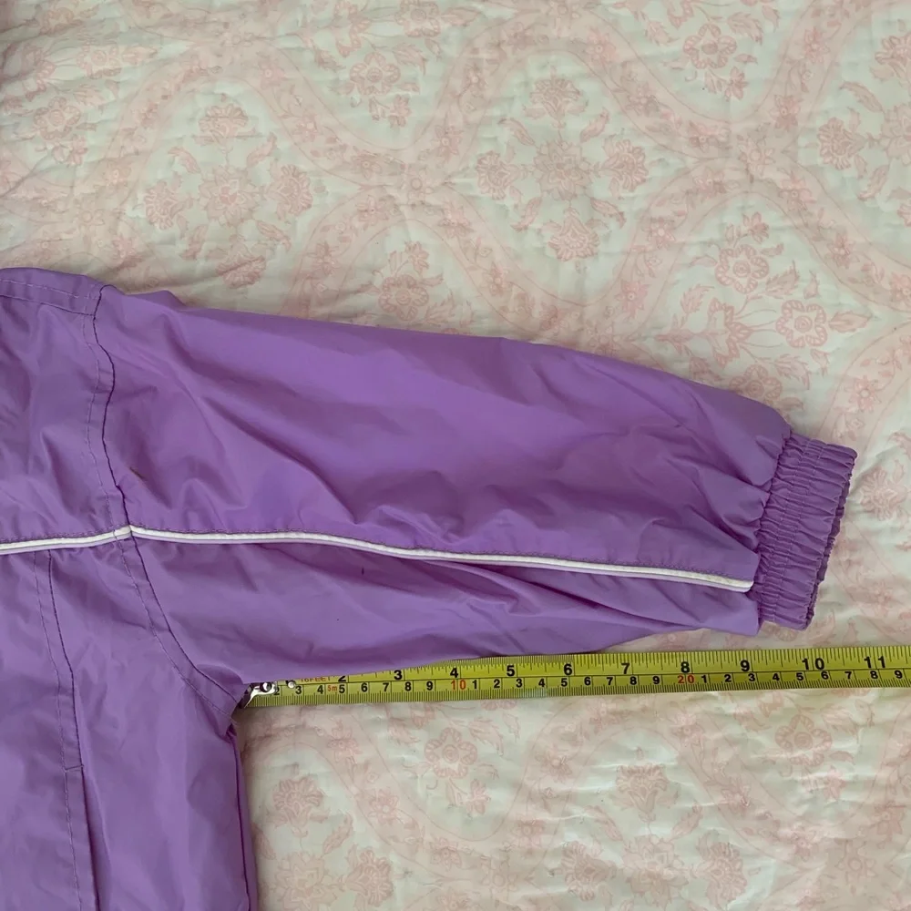Vintage Oshkosh Windbreaker Girls 4 Purple Jacket Hood Lined Full Zip Pockets